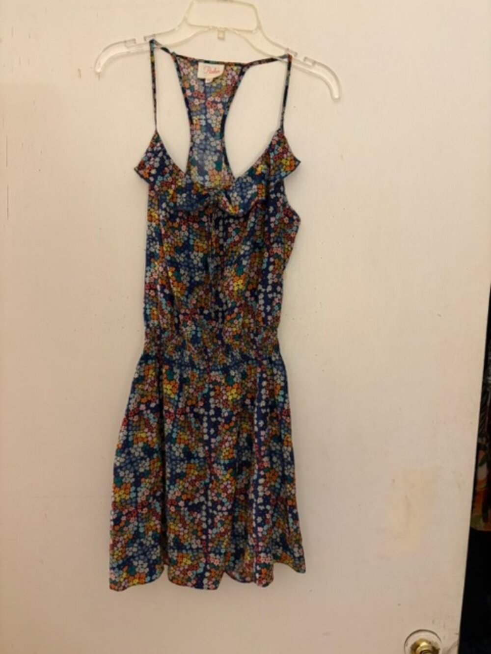 Parker Silk Floral Print Racerback Mini Dress, Sz S